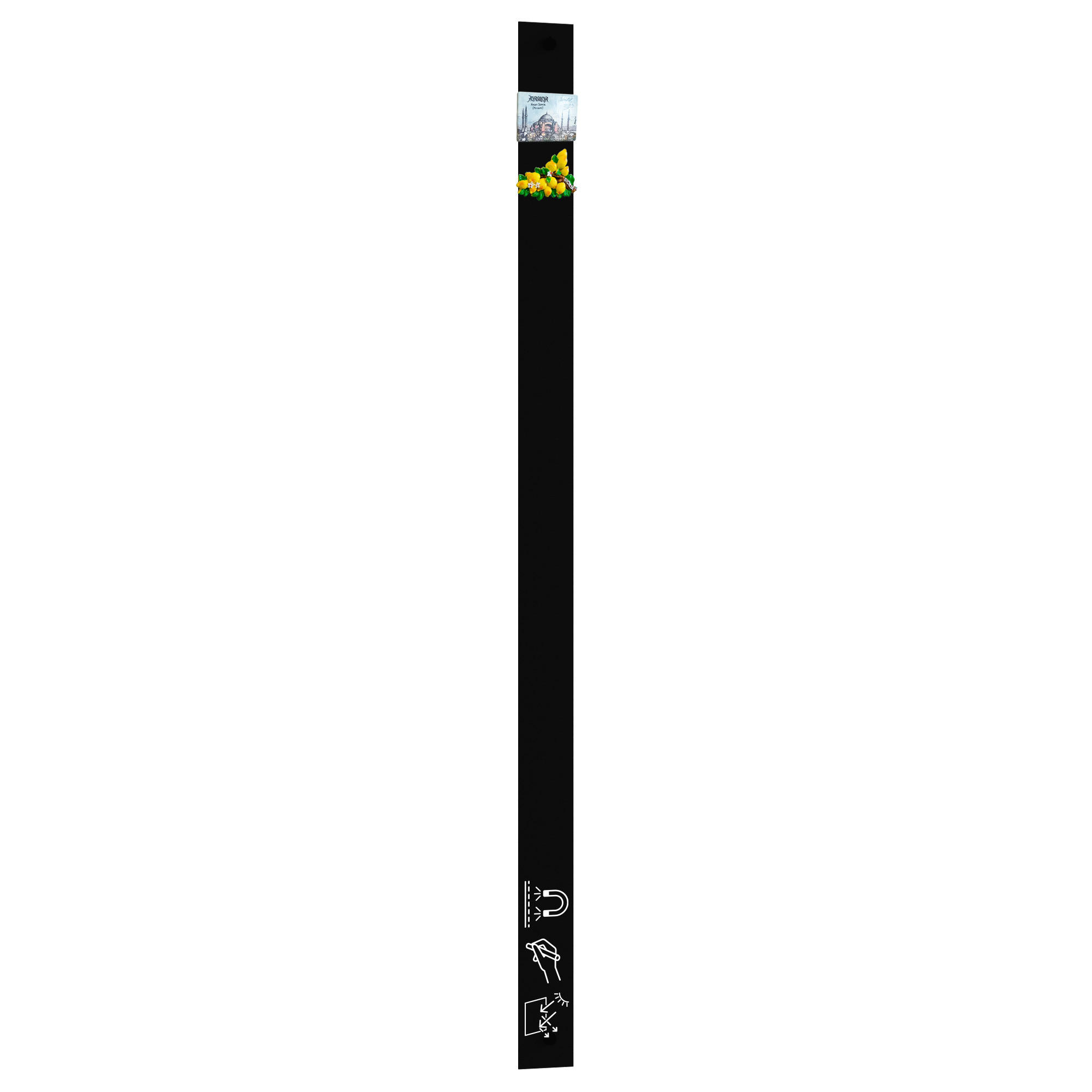 MAGNETPLATTE rahmenloses SLIMboard - Kreideoberfläche - 100x6 cm - Schwarz, Metall (100/6/0.3cm) - ALLboards
