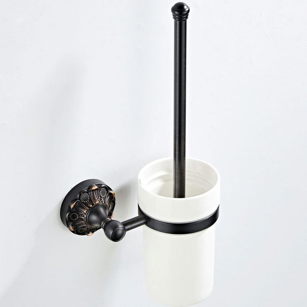 TOILETTENBÜRSTENHALTER – Vintage-Schwarz (16 x 10,5 x 36 cm) - Schwarz, Metall (17/36.5/10.5cm)