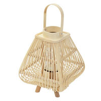 BAMBUSOVÁ LAMPION V: 45,5 cm, barva dřeva, styl boho - přírodní, dřevo (25/45.5/25cm)