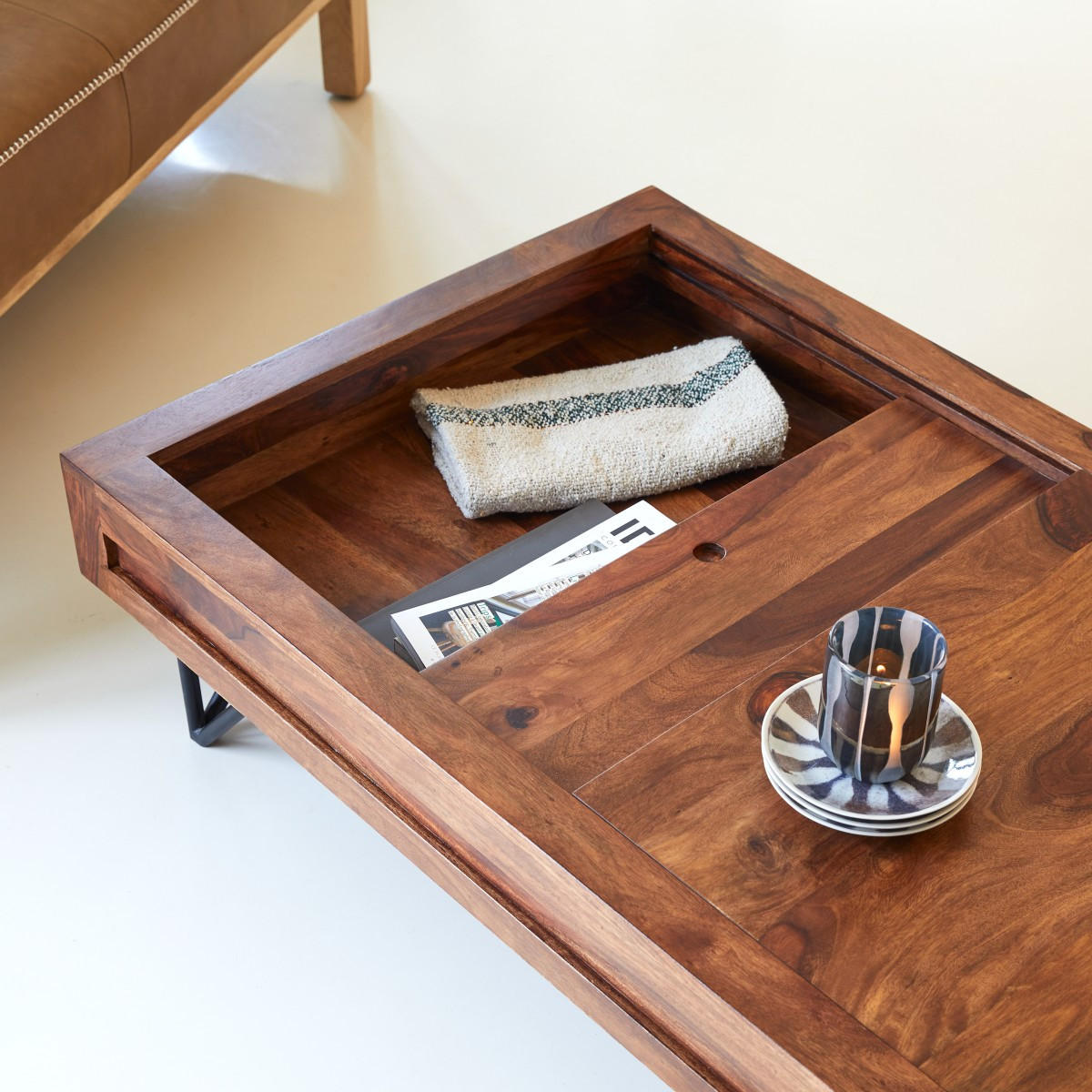 COUCHTISCH Bonnie Dunkelbraun aus Palisander - Dunkelbraun, Holz (68/120/30cm) - Tikamoon