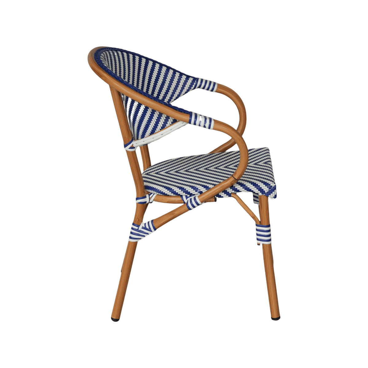 GARTENSTÜHLE Stapelbare Weiß Blau 2er-Set - Dunkelblau, Metall (57/84/57cm) - Mobili Rebecca