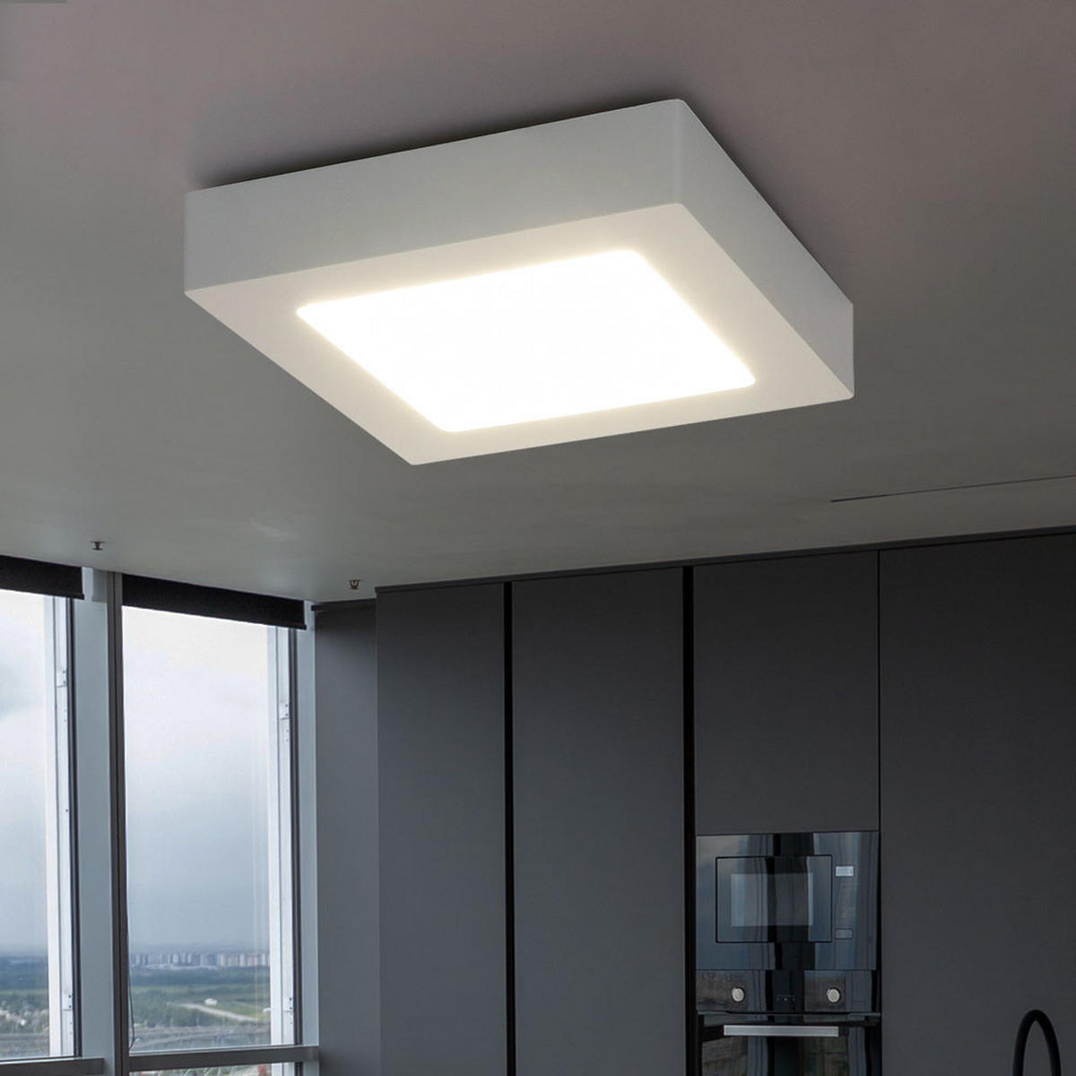 LED DECKENLEUCHTE Kunststoff Weiß - Weiß, Kunststoff (22.7/22.7/3.5cm)