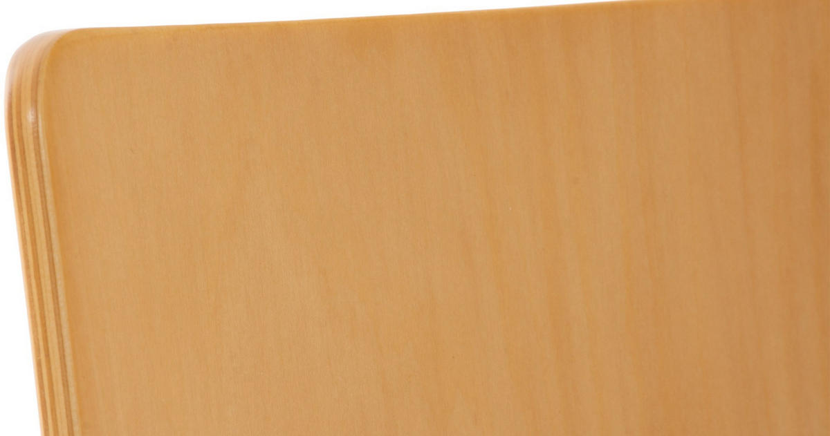 BESUCHERSTUHL Holz natura - Chromfarben/Eukalyptusholzfarben, Holz/Metall (43/87/47cm) - CLP