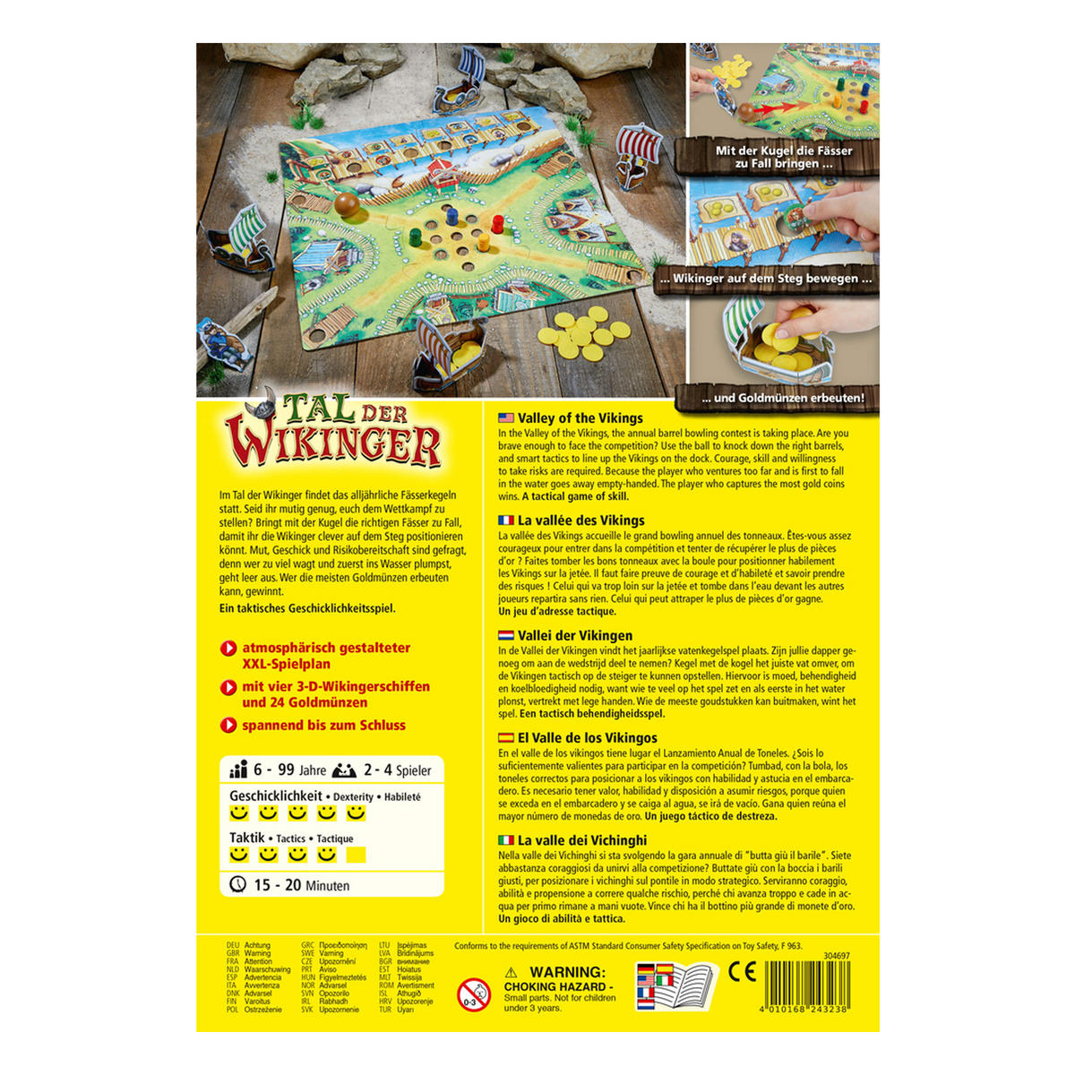 BRETTSPIEL Tal der Wikinger - Multicolor, Naturmaterialien (22/31cm)