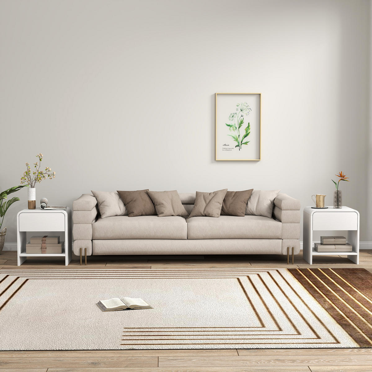 NACHTSCHRANK 2er-Set DE-12932 Schublade und offenes Fach Weiß - Weiß, Holzwerkstoff (35/45/40cm) - ComfortXL