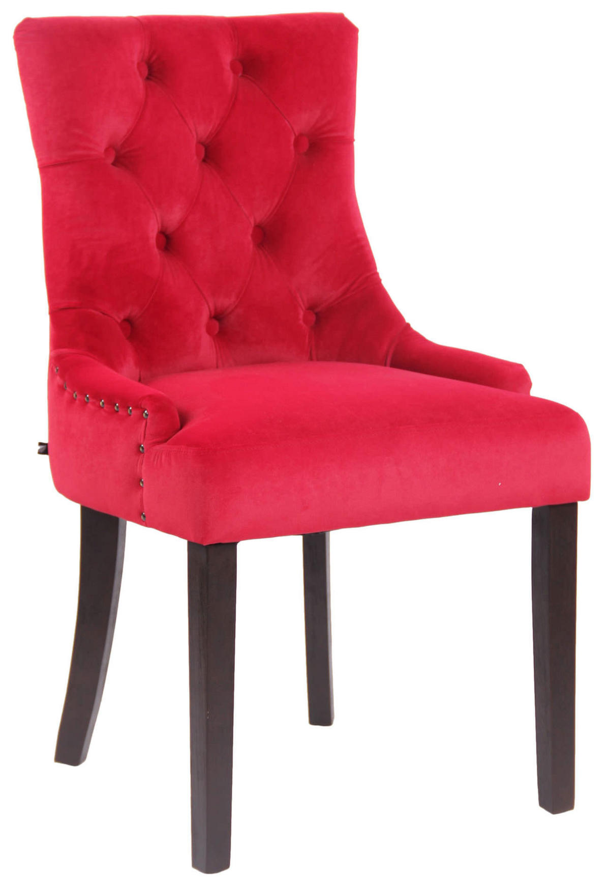 ESSZIMMERSTUHL Aboli Samt, antik Rot - Dunkelbraun/Rot, Holz/Textil (55/92/58cm) - TPFLiving
