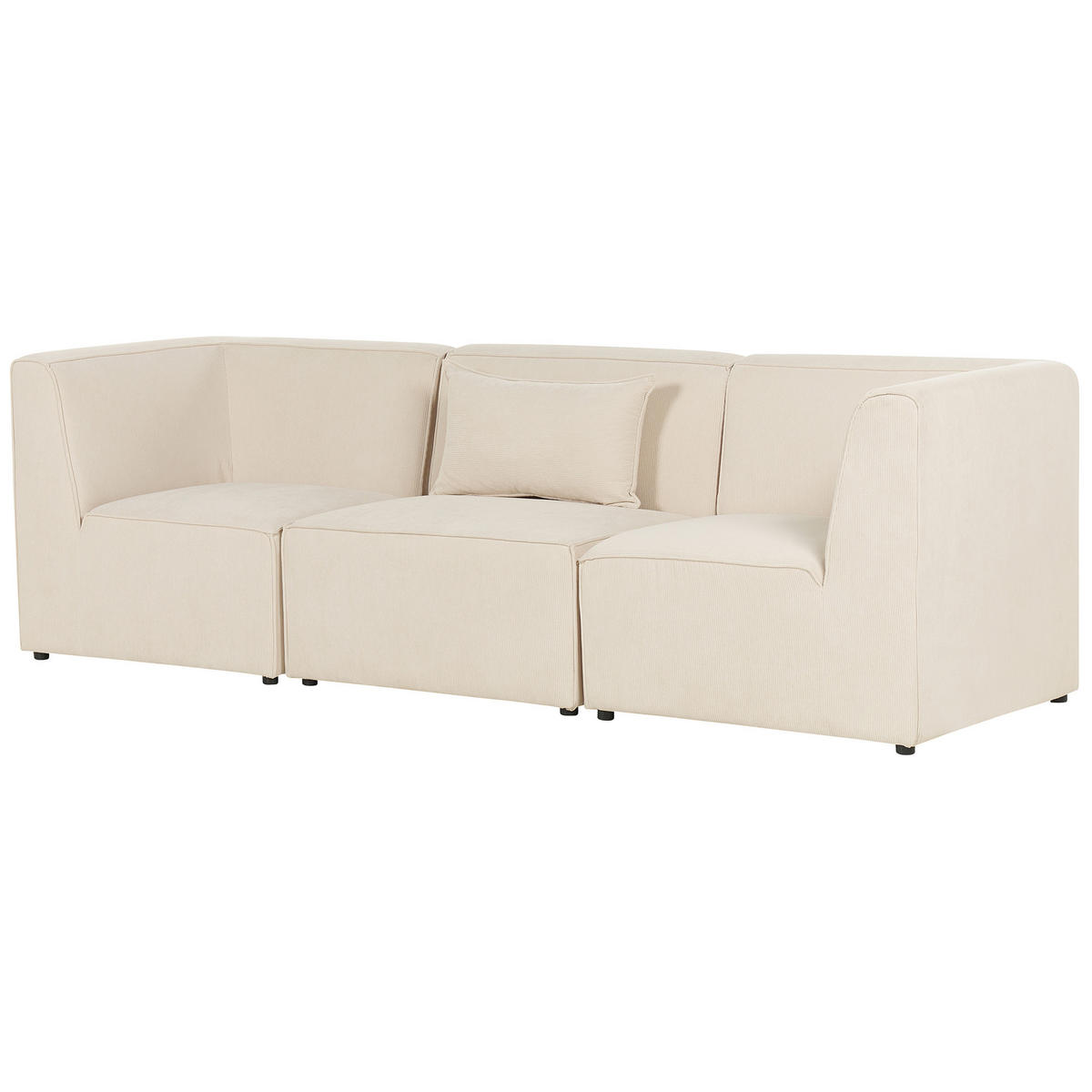 3-SITZER-SOFA Cord hellbeige Lemvig - Beige, Textil (250/78/83cm) - Beliani