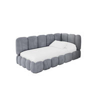 EINZELLBETT Jugendbett mit Bettkasten und Matratze H3/H4, Links - AVRY 80x200 Grau - Grau, Holzwerkstoff/Textil (80/200cm) - ALTDECOR