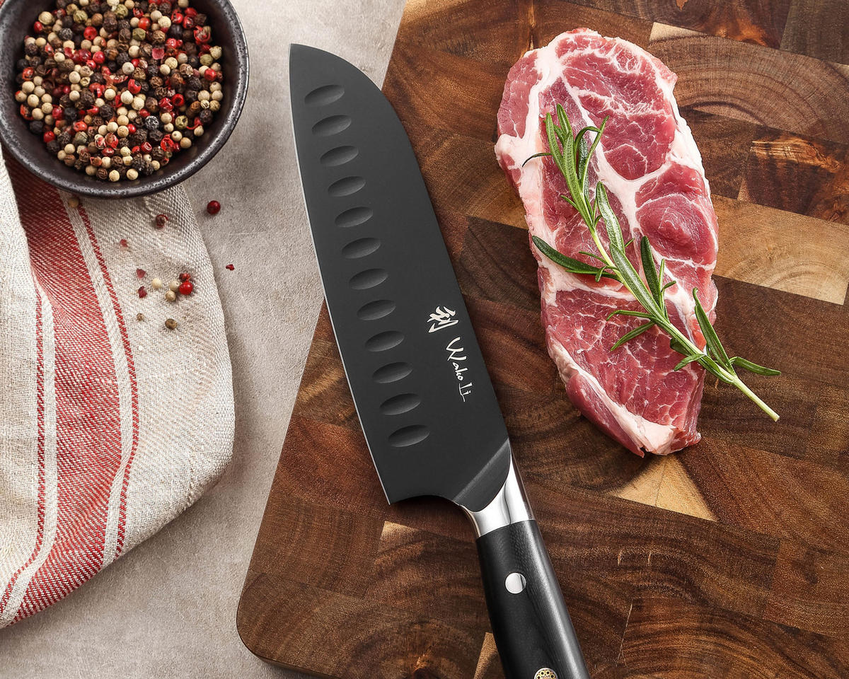 SANTOKUMESSER 18 cm - Schwarz, Metall (31cm) - Wakoli