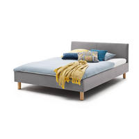 POLSTERBETT LEO Grau Eiche - Grau, Textil (120/200cm) - KAWOLA
