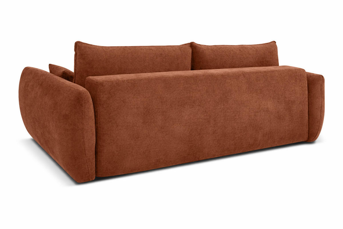 SOFA Mit Schlaffunktion Und Bettkasten, Veloursstoff Salvador, Dunkelbraun, Zephira - Dunkelbraun, Holz (238/87/102cm) - Kaiser Möbel
