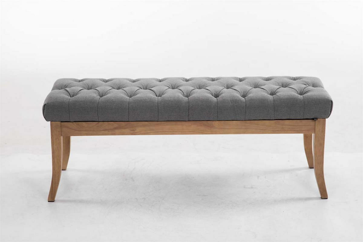 SITZBANK 120/38 cm Stoff grau - Naturfarben/Grau, Holz/Textil (120/46/38cm) - CLP
