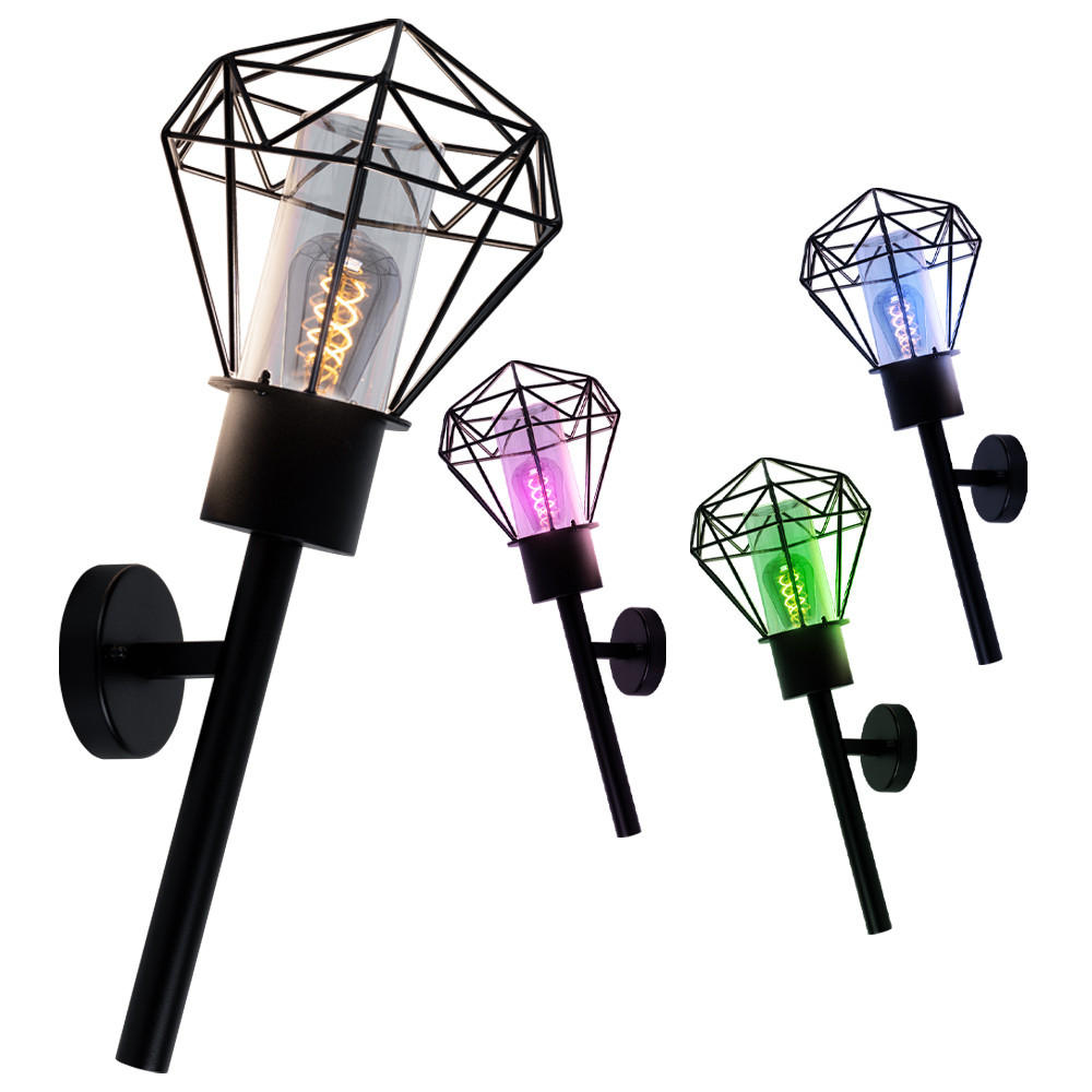 LED AUSSEN-WANDLEUCHTE HORACE Schwarz - Schwarz, Metall (22.5/28.5/28.5cm) - Globo Lighting