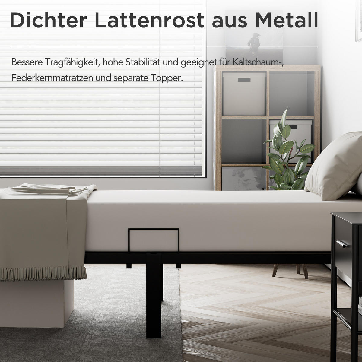 METALLBETT 90x200 cm - Schwarz, Metall (90/200cm) - HOMAVO
