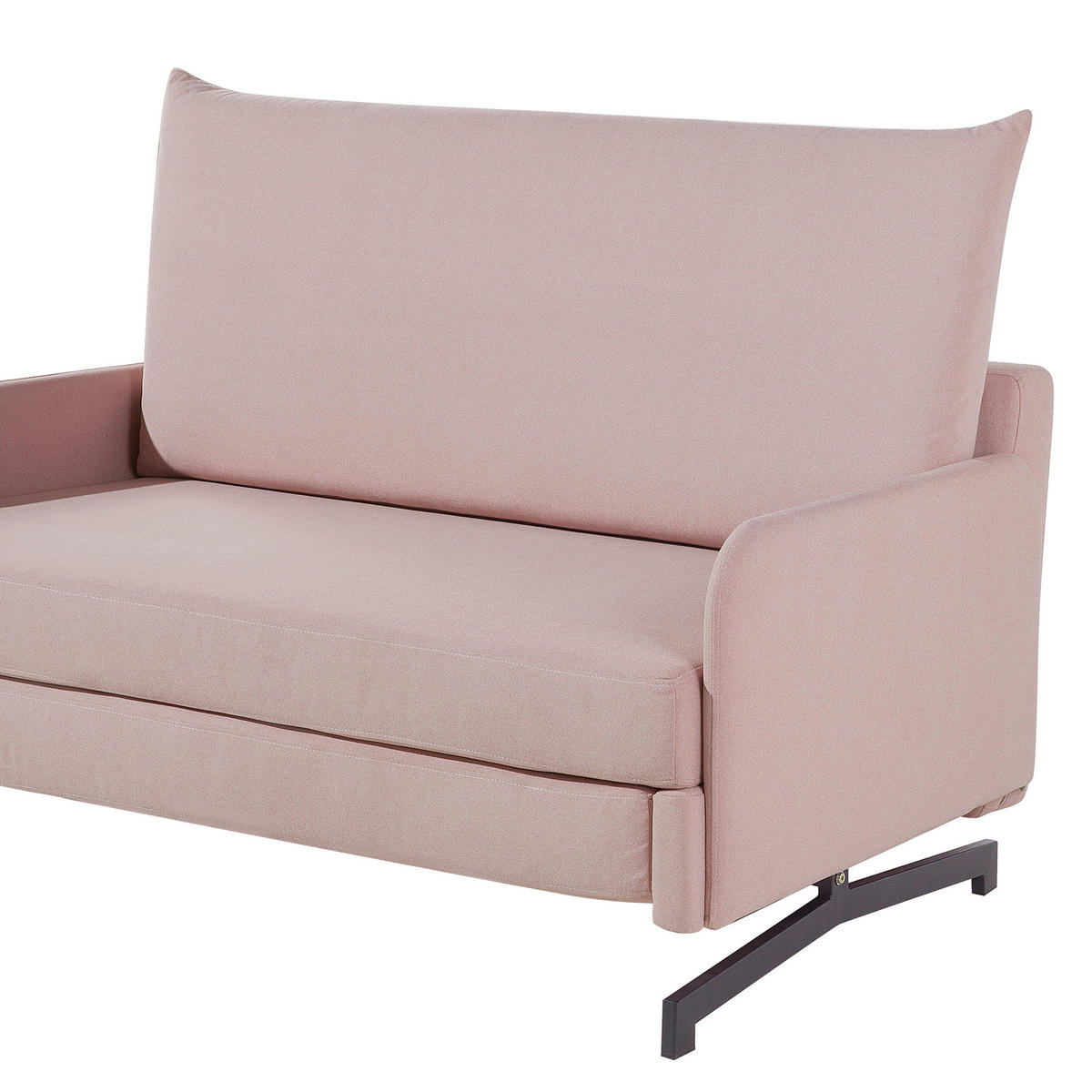 2 SZEMÉLYES KANAPÉÁGY Poliészter Rózsaszín Belfast - pink, textil (147/68/80cm) - Beliani