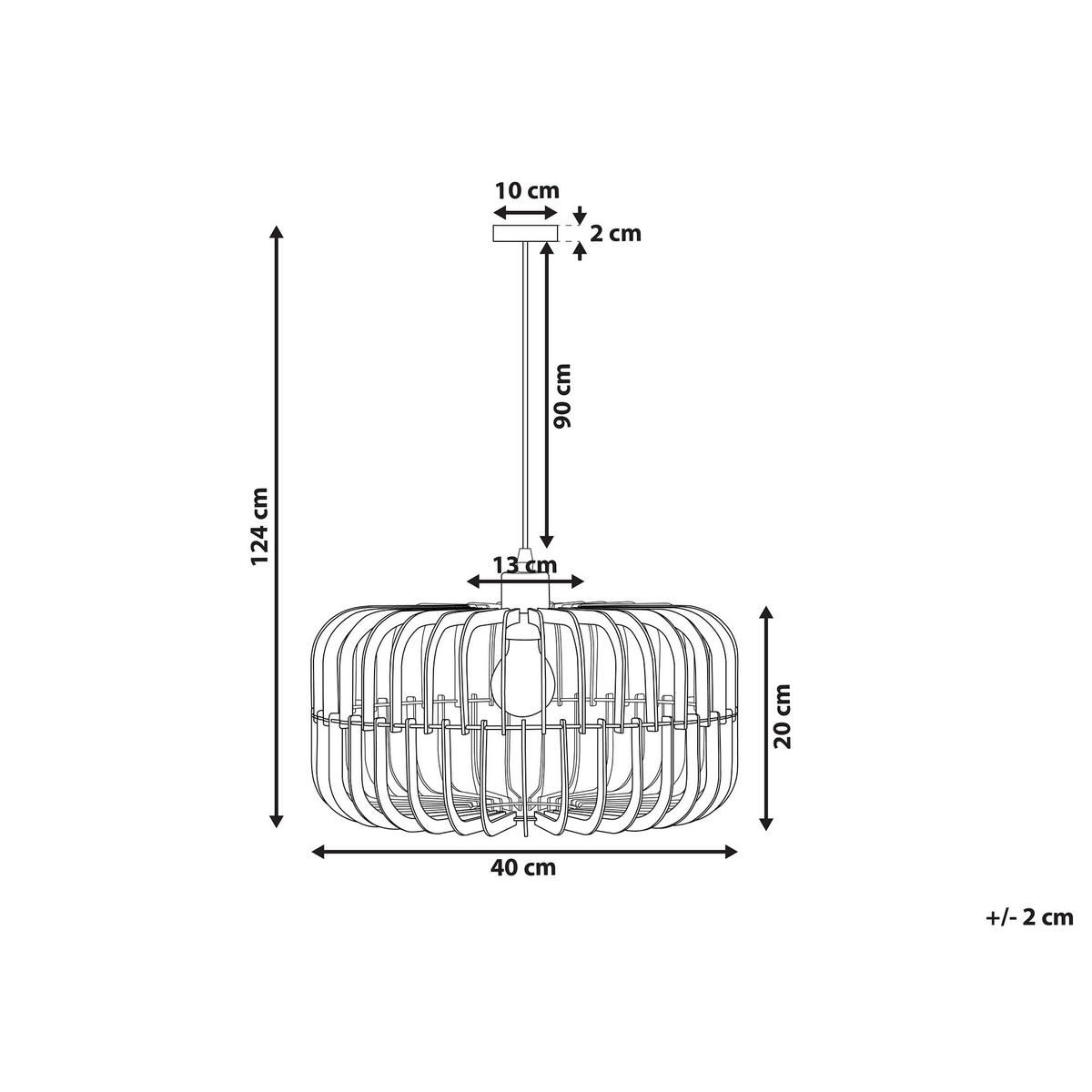 HÄNGELEUCHTE Sous 40/40/124 cm - Hellbraun, Holzwerkstoff (40/40/124cm) - Beliani