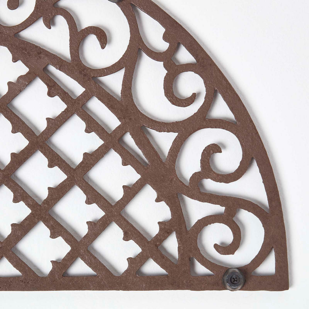 FUSSABTRETER Ornament halbrund, Gusseisen 34/66 cm - Braun, Metall (34/66cm) - Homescapes