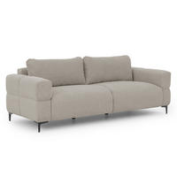 3-SITZER-SOFA Cardea in Bubble-Optik aus weichem Taupe Strukturstoff mit hohem Sitzkomfort - Taupe/Schwarz, Holz/Textil (217/80/97cm) - S-Style Möbel