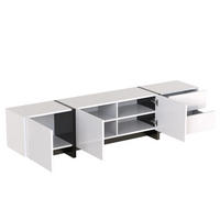 TV-ELEMENT190X35X45CM HochglanzWeißSchwarz mit Türen und Schubladen - Weiß, Holz (44/16/103.5cm) - Raelunyi