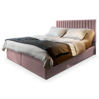 POSTEL BOXSPRING MURLO 160x200 cm, s matrací a úložným prostorem, starorůžová - starorůžová, kompozitní dřevo/textil (160/200cm) - MASSENO