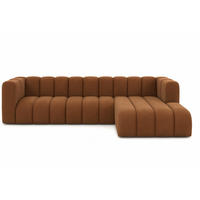 ECKSOFA L-Form GRAND 318 cm, Stoff Salvador, Dunkelbraun, Rechts - Dunkelbraun, Holz (318/179cm) - Kaiser Möbel