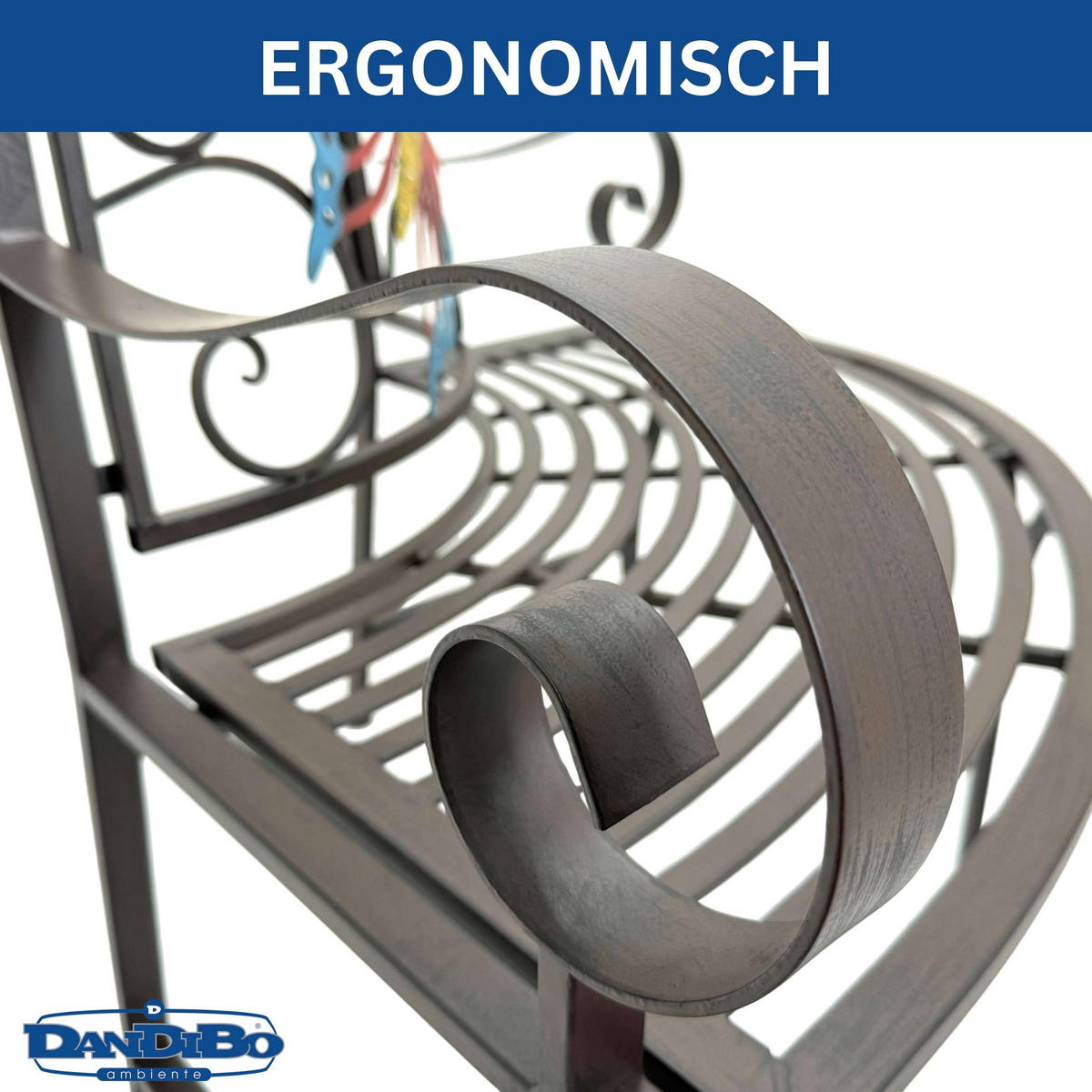 BAUMBANK Halbrund Wetterfest Metall Braun - Braun, Metall (140/100/60cm) - DanDiBo