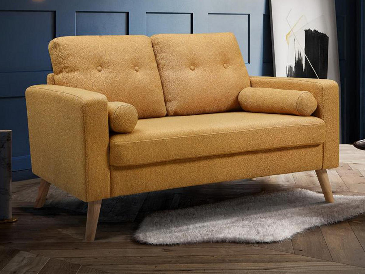 SOFA - 2 Personen - stoff - gelb Tatum - Gelb, Textil (130/83/81cm) - Vente-Unique