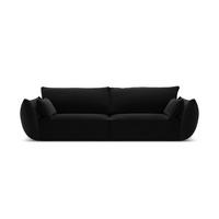 SOFA Kaelle aus Samt schwarz 3 Sitzplätze - Schwarz, Textil (100/85/208cm) - Micadoni