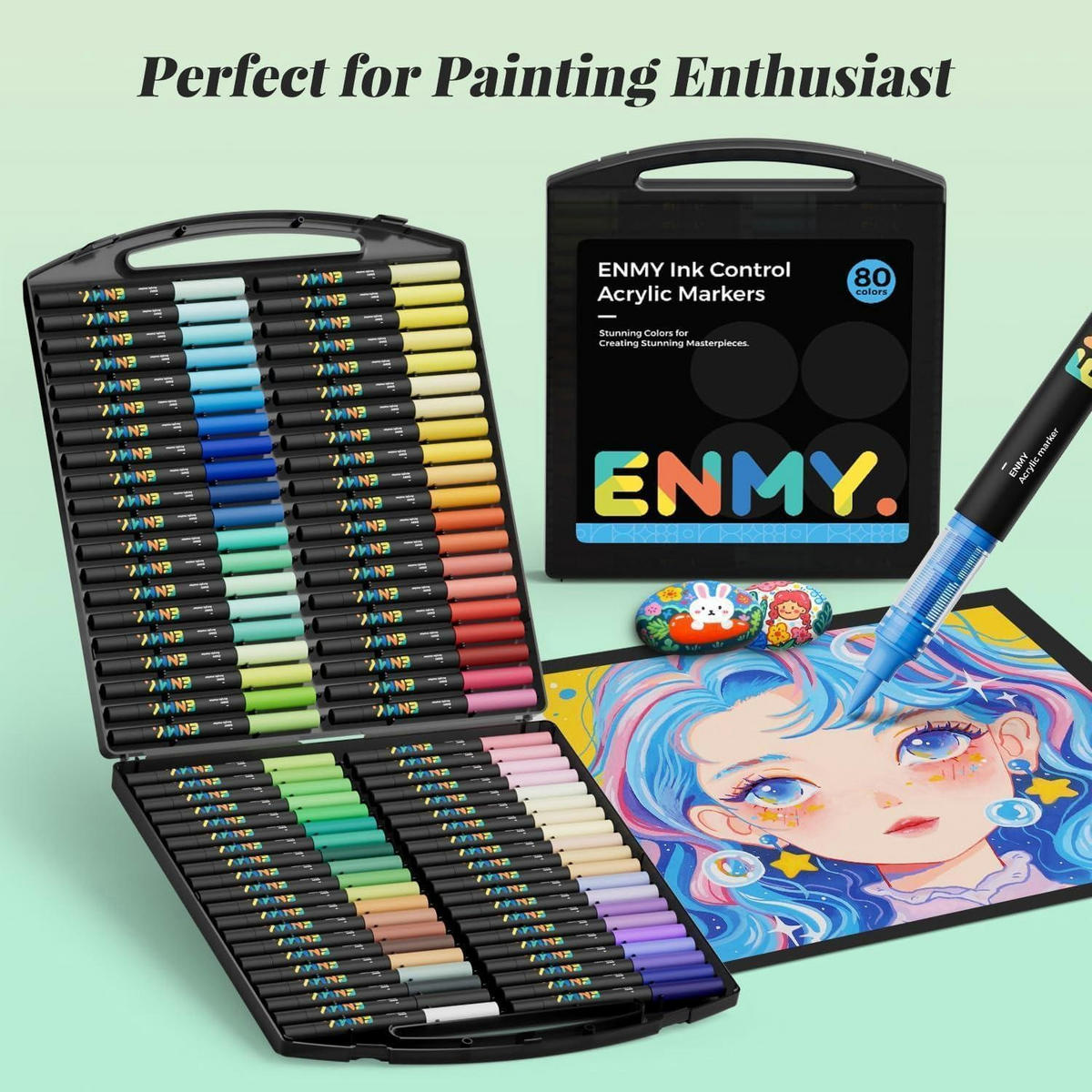 ACRYLMALSTIFTE 80 Farben Set - Multicolor, Kunststoff (12/9/16cm)