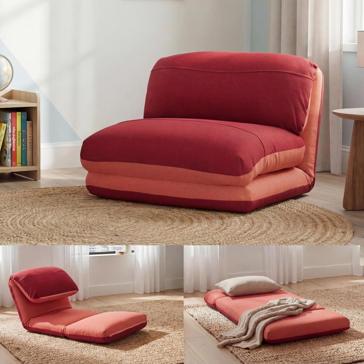 SCHLAFSESSEL Orange, Rot - Rot/Orange, Textil (75/60/75cm) - MCW