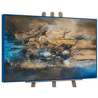 GEMÄLDE Elegante Abstraktion II Schattenfugenrahmen Blau 120x80 cm - Blau, Holz (120/80cm) - YS-art gallery