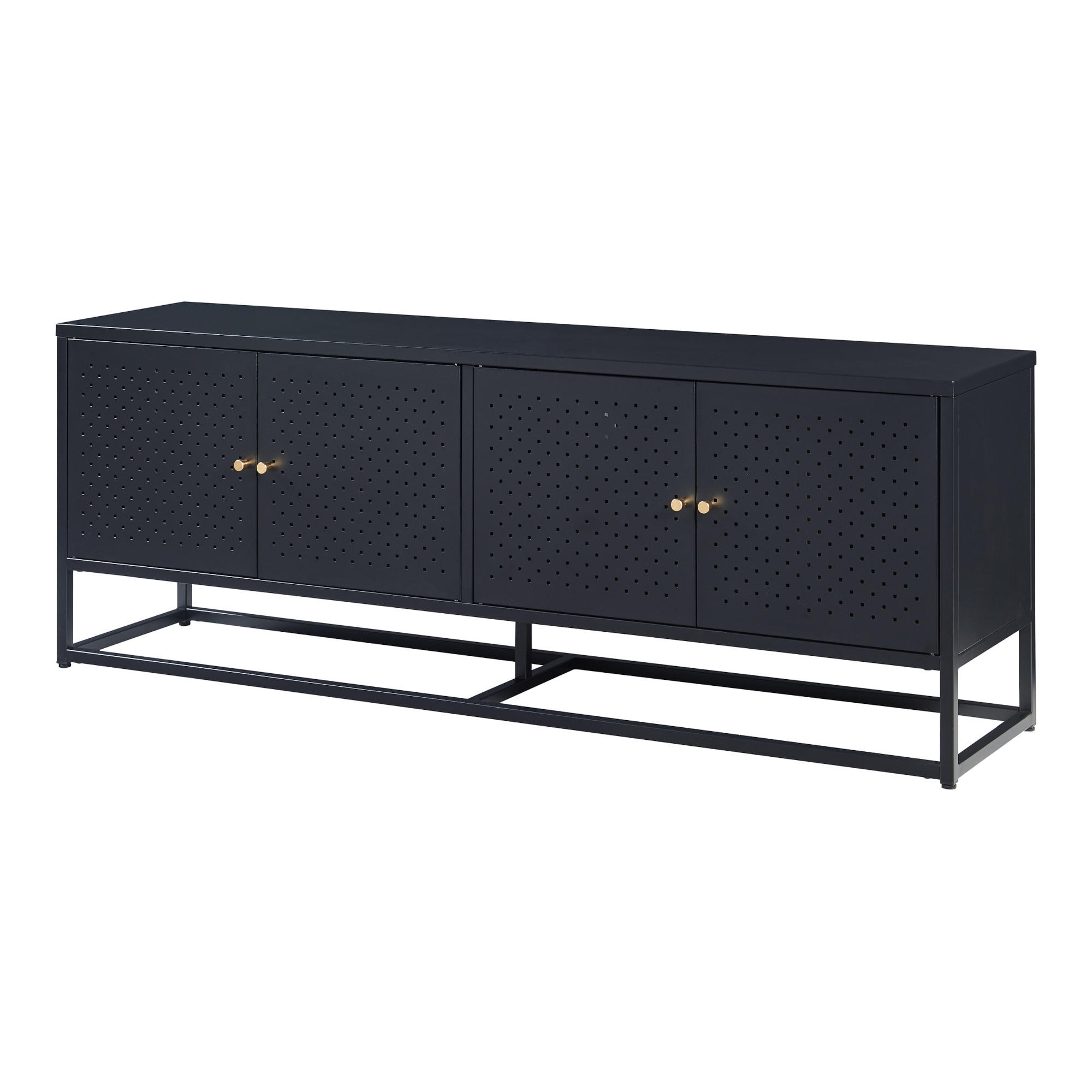 TV-ELEMENT Janakkala - Schwarz, Metall (153/55/35cm) - [en.casa]