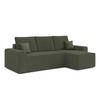 ECKSOFA L Form Talaton Olivgrün 246/149/87 cm – mit Schlaffunktion und Bettkasten - Schwarz/Grün, Kunststoff/Textil (246/149cm) - AX Living