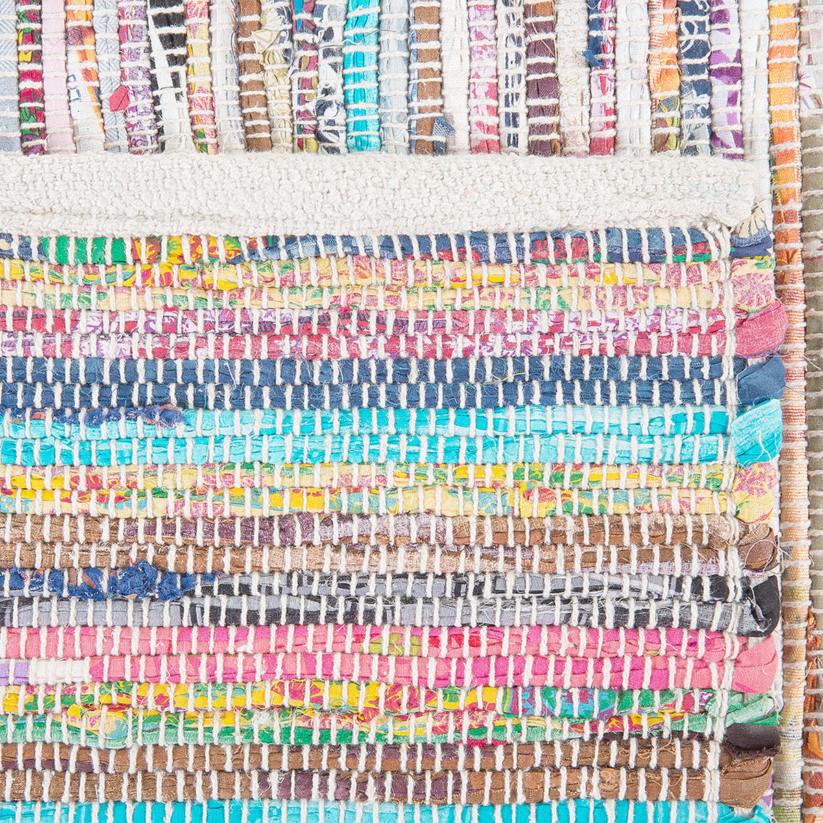 TEPPICH geflochten Mersin 200/140 cm - Multicolor, Textil (140/200cm) - Beliani