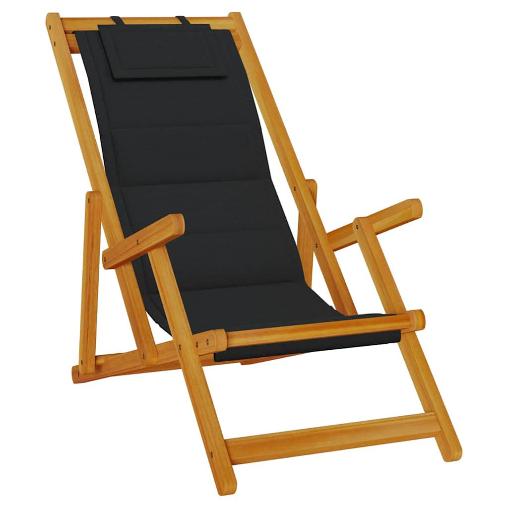 vidaXL Strandstuhl Schwarz 110x96x61.5 cm