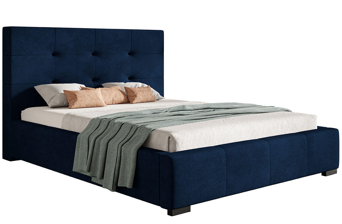 BETT Garnet BEN 5 Gepolstert 120x200 cm - Dunkelblau, Textil (120/200cm) - Sepro Meble