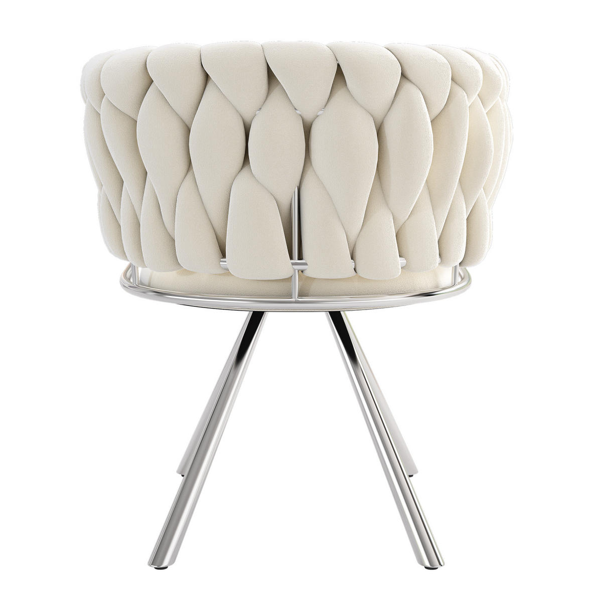 ESSZIMMERSTUHL drehbar Samt Beige Silber 6er-Set - Beige, Metall (54/72/59.1cm) - Meubliv