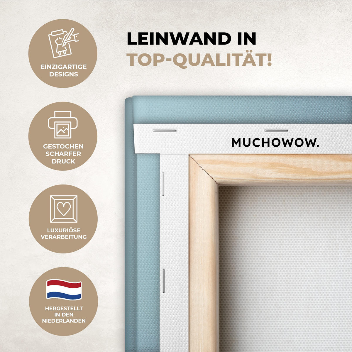 LEINWANDBILD Löwenzahn - Wind - Blau Deko Groß 90x90 cm - Blaugrau, Textil (90/90cm) - MuchoWow