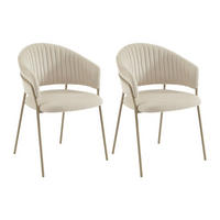 STUHL 2er-Set - Texturierter Stoff & Metall - Beige - MADOLIA - Beige, Textil (55/81/55cm) - Pascal Morabito