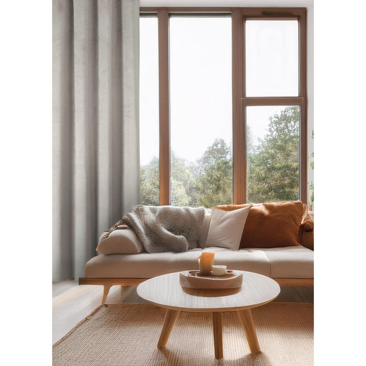 ÖSENVORHANG VELVET SIGNATURE - Grau, Textil (140/1/250cm) - Tom Tailor