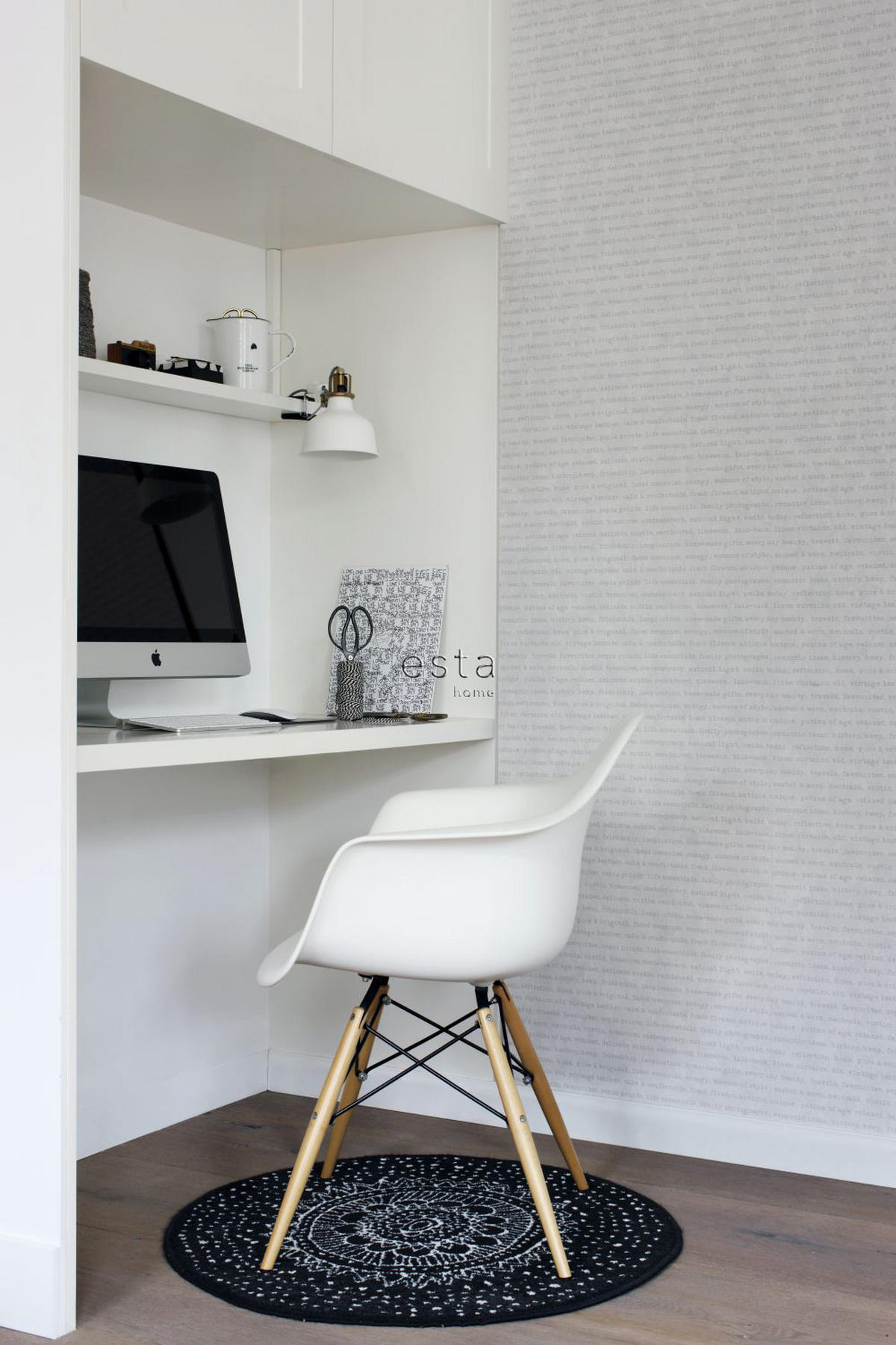 TAPETE Texte 53 cm x 10.05 m - Grau, Papier (53/1000cm) - ESTAhome