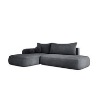 ECKSOFA BABU Mit Bettfunktion – Moderne Polsterecke Für Wohnzimmer Funktionales Schlafsofa Im Stoff CLOUD, 300x105x60cm, Linke, Grau - Grau, Holz/Textil (190/300cm) - DomoHome