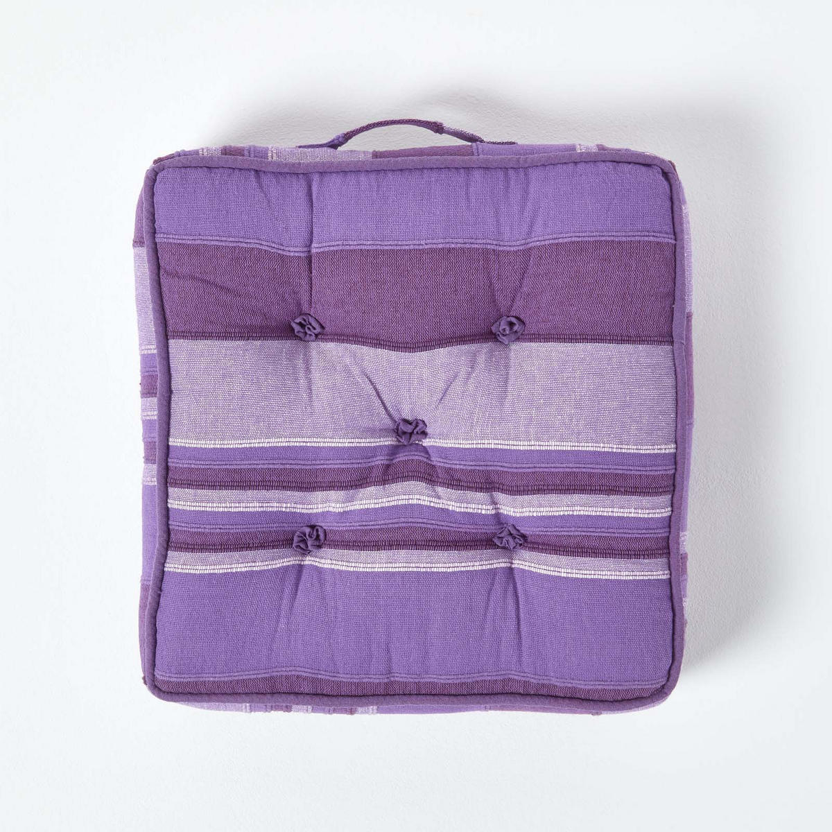 SITZKISSEN Morocco lila gestreift 40/40/8 cm - Lila, Textil (40/40/8cm) - Homescapes