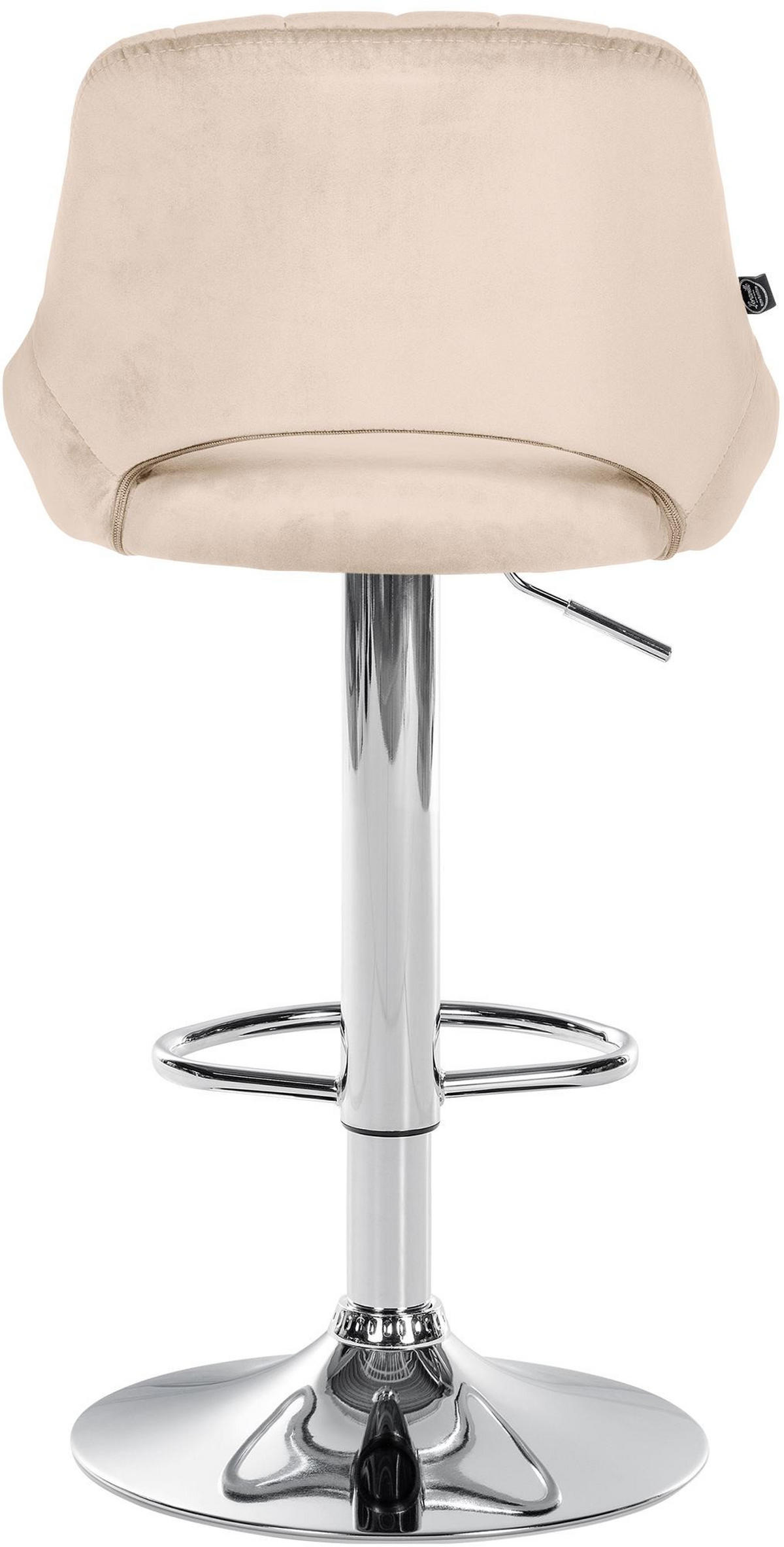 BARHOCKER Samt Creme - Chromfarben/Creme, Textil/Metall (47/85/48cm) - CLP