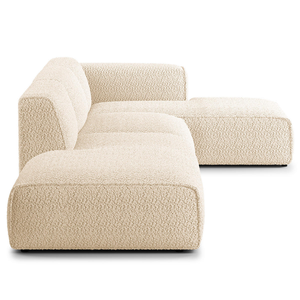 ECKSOFA mit Chaiselongue - Beige/Schwarz, Kunststoff/Textil (290/173cm) - home24