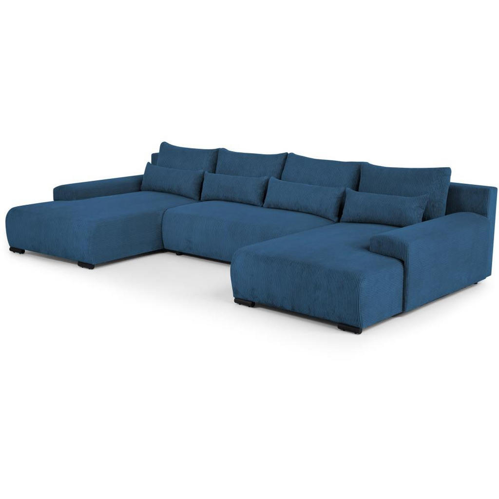 Thumbnail - Beautysofa Wohnlandschaft, Dunkelblau, Textil, U-Form, 350x85x186 cm, Wohnzimmer, Sofas & Couches, Wohnlandschaften, Woh...