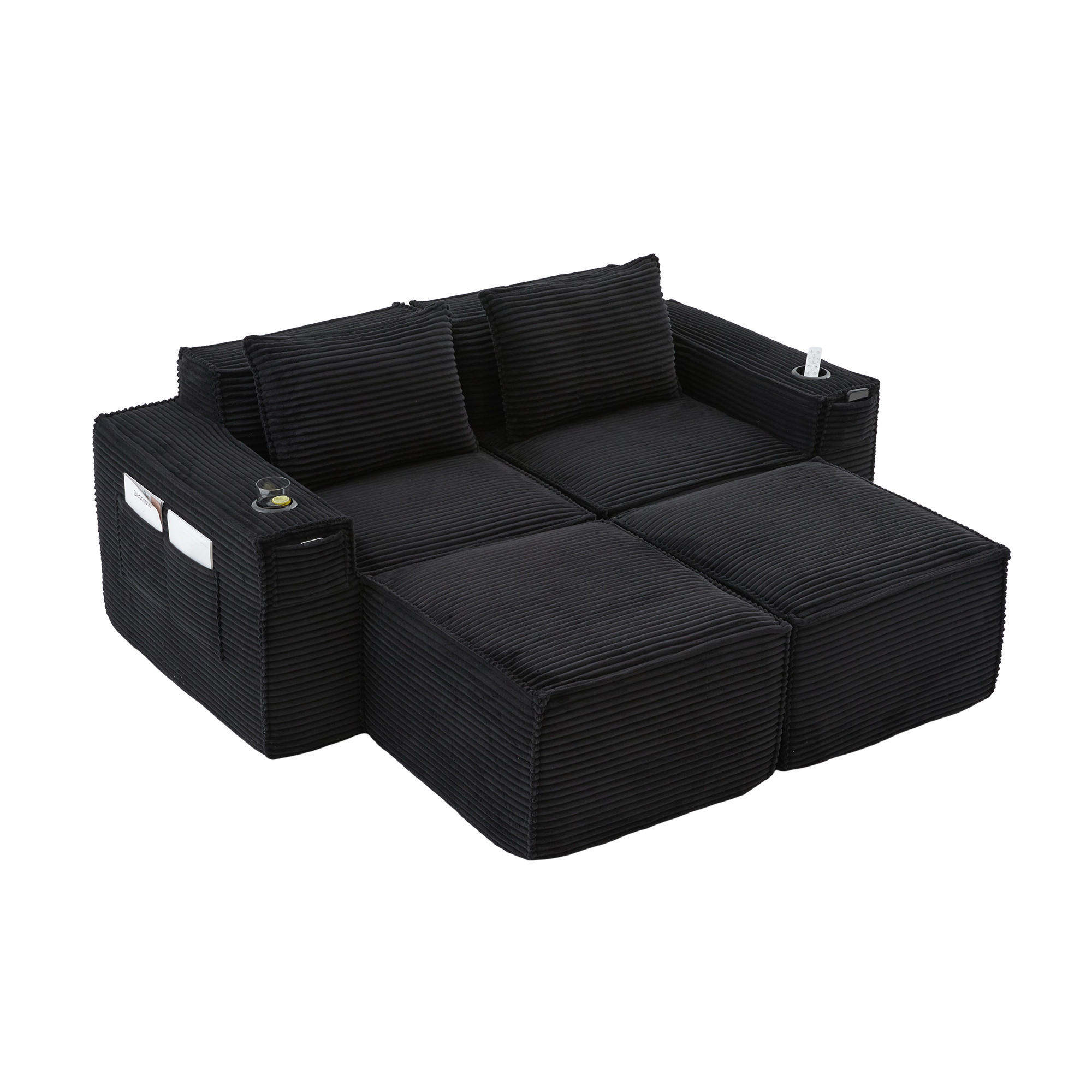 ComfortXL 2-Sitzer-Sofa Schwarz 188x75x162 cm