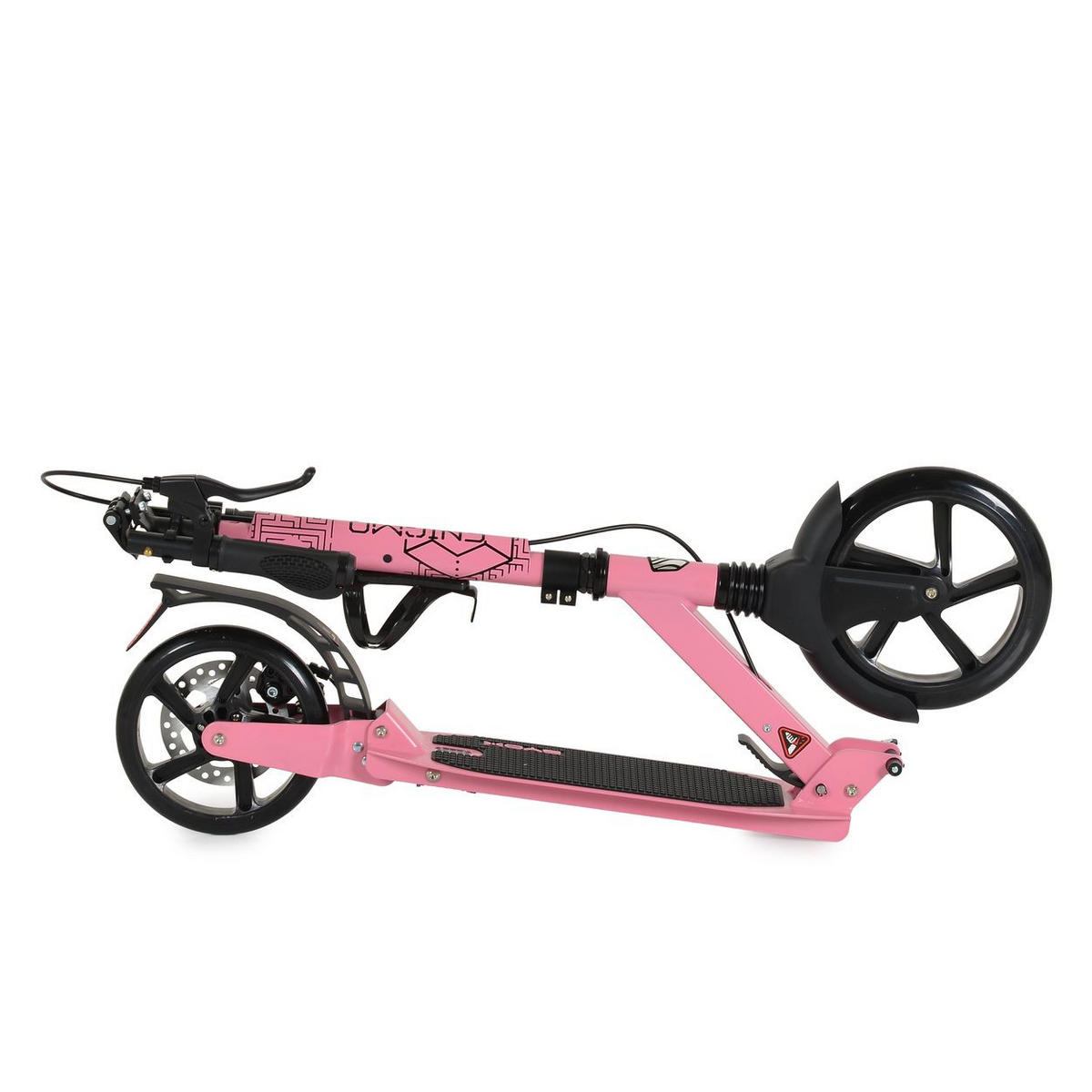 KINDERROLLER Enigma PU-Räder rosa klappbar Ständer Getränkehalter Handbremse - Rosa, Metall (90/40/100cm)
