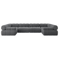 WOHNLANDSCHAFT modulares Sofa Birno-U2 - 380x190x70 cm Dunkelgrau Cord - Dunkelgrau, Holzwerkstoff/Textil (380/70/190cm) - ALTDECOR