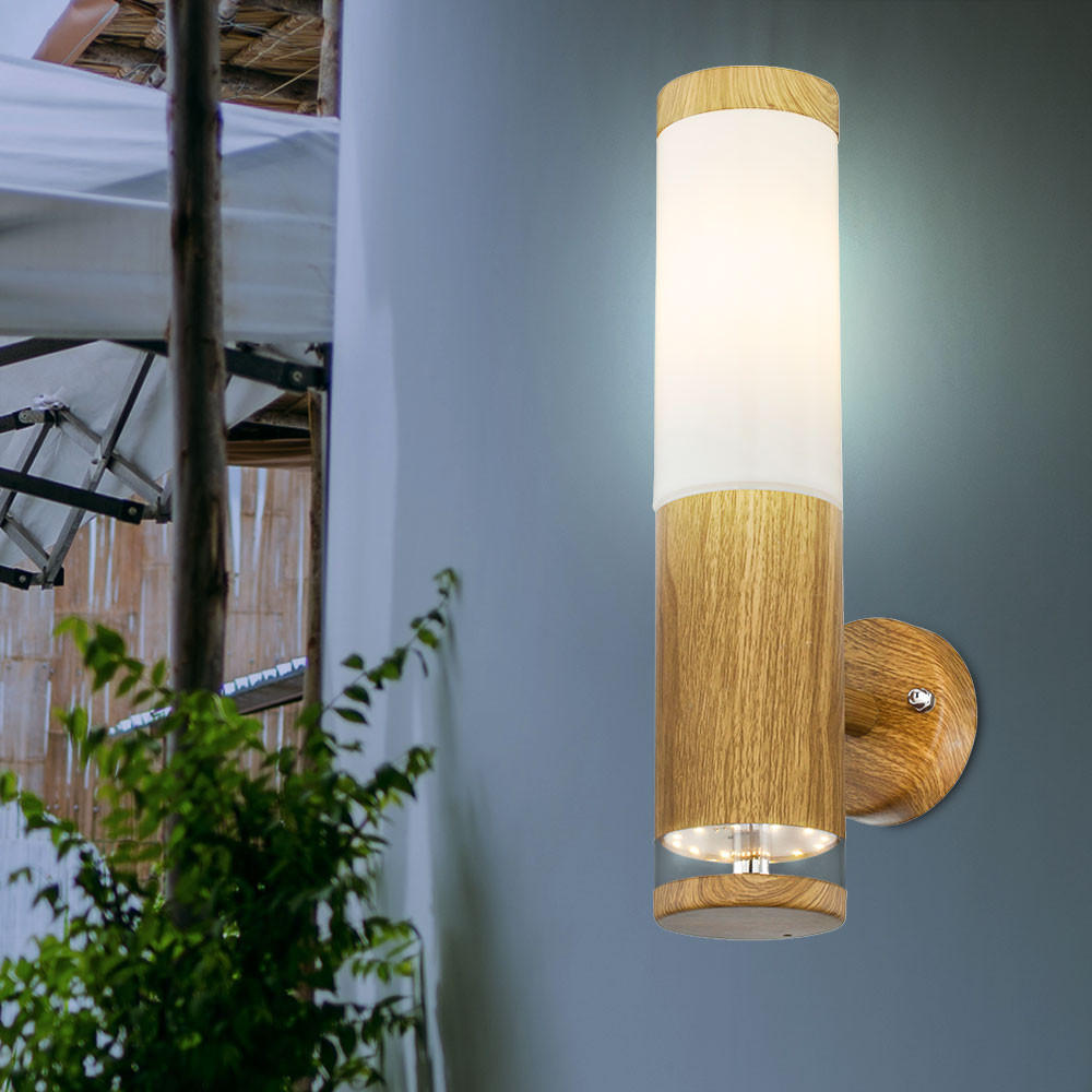 LED AUSSEN-WANDLEUCHTE Edelstahl Braun - Braun, Metall (8.5/35/14.2cm) - Globo Lighting